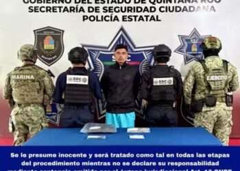 Detienen a Diego Armando “N” en Cancún con más de 100 dosis de droga